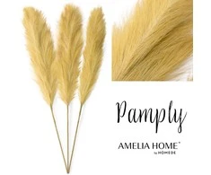 Dirbtinė pampų žolė AmeliaHome PAMPLY, 110 cm, 3 vnt. spalva: medaus