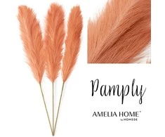 Dirbtinė pampų žolė AmeliaHome PAMPLY, 110 cm, 3 vnt. spalva: persikų