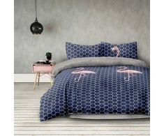 AmeliaHome Patalynės komplektas tamsus su flamingais AH Basic 155x220 cm (2) + 80x80 cm (2)