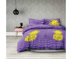 AmeliaHome Patalynės komplektas su ananasų raštu AH BASIC 155x220 cm + 80x80 cm (2+2)