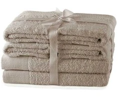 Rankšluostis AmeliaHome Rankšluosčių rinkinys 2 vnt. 70x140 ir 4 vnt. 50x100 smėlio spalvos