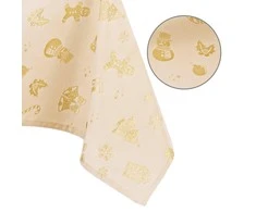 AmeliaHome TCLOTH/AH/CHRISTMASSTORY/HMD/GOLD/110X160