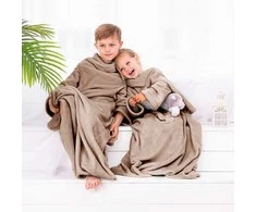 DecoKing Smėlinės spalvos vaikų antklodė LAZYKIDS 90×105 cm