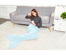 Pledas DecoKing Siren 140 cm, spalva: pastelinė mėlyna
