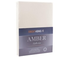 DecoKing Paklodė su guma 220–240 × 220 × 30 cm, gintaro spalvos