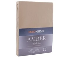 Prześcieradło AMBER spalva cappuccino styl klasyczny materiał jersey 220-240x220 DecoKing