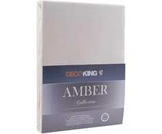 Paklodė su guma DecoKing Amber 220-240x220 cm, smėlio spalva