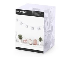 DecoKing Mediniai kalėdiniai nameliai su LED, rinkinys 10 vnt