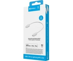 „Sandberg USB-C PD“ – „Lightning MFI“ 0,2 m