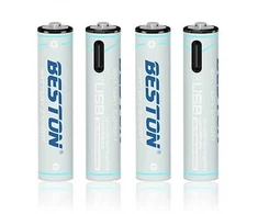 Hismart Baterijos AAA įkraunamos su USB-C lizdu, 400mAh, Li-Ion, 4 vnt.