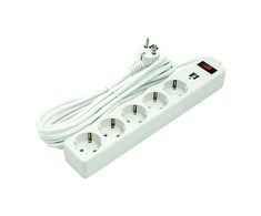 Šakotuvas EXD Buitinis ilgiklis 5m, 5 lizdai, 2xUSB, su jungikliu