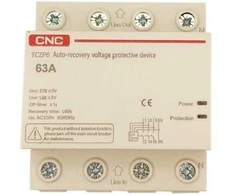 CNC Įtampos apsaugos relė, 3P+N, 63A, 230V, su atsistatymo funkcija