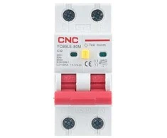 CNC Nuotėkio relė su automatiniu išjungikliu, 2P, 32A, C klasės, 30mA, 6kA