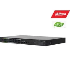 Dahua ePoE šakotuvas 100Mbps 24portu+2G uplink + 2SFP, ePoE iki 800m, Hi-PoE