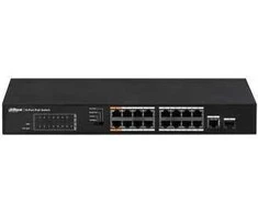 Dahua Technology Co Dahua PoE šakotuvas 100Mbps 16portu+1G uplink + 1SFP, PoE iki 250, Hi-PoE