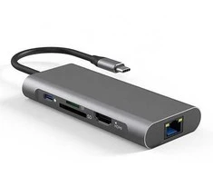 Extra Digital Adapteris USB Type-C - 2 x USB 3.0, 1x USB 2.0, 1x Type C (PD), HDMI, SD, RJ45