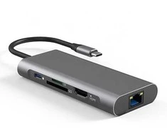Extra Digital Adapteris USB Type-C - 2 x USB 3.0, 1x USB 2.0, 1x Type C (PD), HDMI, SD, RJ45