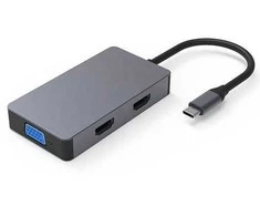 Extra Digital Adapteris USB Type-C - 2x HDMI, 1x VGA, 1x USB Type-A, 1x USB Type-C PD60W