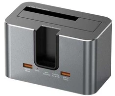 Extra Digital Dviejų diskų Docking Station M.2 SATA/ NVME, 2.5"/3.5" SSD/HDD, 2x USB-A, USB-C