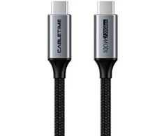 Extra Digital Kabelis USB3.2, USB-C - USB-C, 20Gbps, 100W, 20V/ 5A, 4K/ 60HZ, 1m
