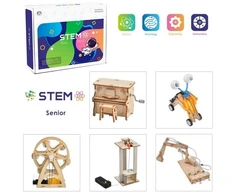 Extra Digital Medinių konstruktorių rinkinys "Jaunųjų išradėjų laboratorija", 5 vnt. mokomųjų modelių