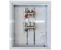 Hismart Grindinio šildymo kolektorius 2 kontūrų su terminėmis pavaromis NC AC230V ir debitomačiais