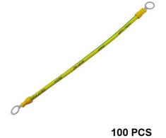 Hismart Įžeminimo kabeliai su jungtimis saulės moduliams, variniai, 4 mm2, 20cm, 100vnt.