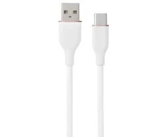 Hismart Silikoninis kabelis USB Type-A - Type-C (baltas, 1m)