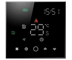 Hismart TUYA Programuojamas termostatas WiFi, juodas