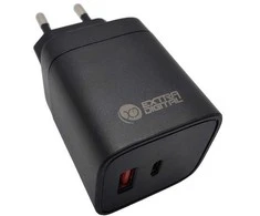 Kroviklis EXTRA DIGITAL GaN USB Type-C, USB Type-A: 45W, PPS