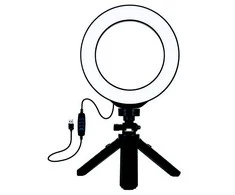 Puluz LED žiedinė lempa 16cm, su trikoju stovu 12-14.5cm, USB
