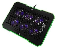 Nešiojamojo kompiuterio aušinimo stovas HISMART, su 6 RGB ventiliatoriais, 5 padėčių