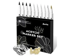 Profesionalūs akriliniai markeriai - flomasteriai ARRTX, 4 spalvų 10vnt.