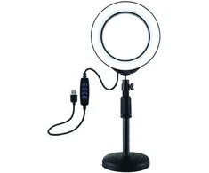 Puluz LED žiedinė lempa 16cm, su stovu 18-28cm, USB