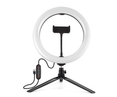Puluz LED žiedine lempa 26cm, su trikoju stovu 8.3cm, USB