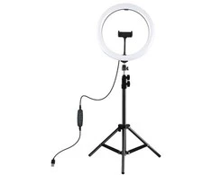 Puluz LED žiedinė lempa 30cm, su trikoju stovu iki 1.1m ir telefono laikikliu, USB