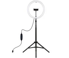 Puluz LED žiedinė lempa 30cm su trikoju stovu iki 1.65m ir telefono laikikliu, USB