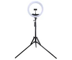 Puluz LED žiedinė lempa 34.5cm, su trikoju stovu iki 1.85m, veidrodžiu ir telefono laikikliu, USB