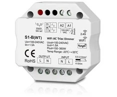 SKYDANCE S1-B(WT) vieno kanalo 230V valdiklis, TRIAC, Push-Dimm, Tuya, Wi-Fi