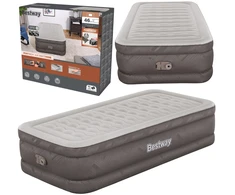 Bestway „Fortech“ pripučiamas čiužinys su dvigubu čiužiniu, įmontuotu oro kondicionieriaus siurbliu ir antimikrobine danga, 1,91 m x 97 cm x 46 cm, viengulis čiužinys, dvigubas, stačiakampis, skirtas naudoti viduje, įmontuotas oro siurblys