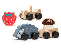 Lean Toys Medinis traukinys Ežiukas
