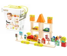 Tomy Cubika Medinė statyba - miestelis berniukams 18m + (6513913)