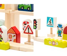 Tomy Cubika Medinė statyba - miestelis berniukams 18m + (6513913)