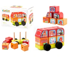Cubika Mediniai mini autobusų skanūs gyvūnai 18m + Cubika