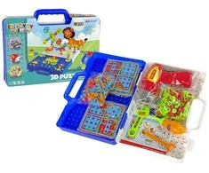 Lean Toys 3D Dėlionė lagaminėlyje su atsuktuvu, 450 dalių