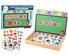Edukacinis magnetinių kortelių rinkinys Lean Toys su rašymo ir piešimo lenta