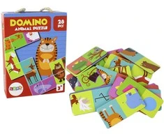 Lean Toys Edukacinis žaidimas domino su gyvūnais, 28 dalys