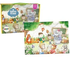 Lean Toys Dėlionė 100 vnt. - Gyvūnų mokykla