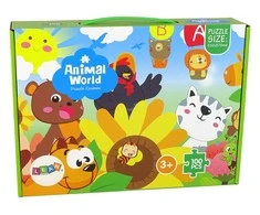 Lean Toys Dėlionė 100 vnt. - Gyvūnų pasaulis
