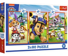 Dėlionė TREFL PAW PATROL Dėlionių rinkinys „Šunyčių komanda“, 3 x 80 det.